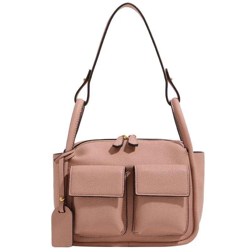 New Women 2023 Stylish Litchi Pattern Soft Pu Leather Shoulder Bag Purses And Handbags Luxury Designer Brand