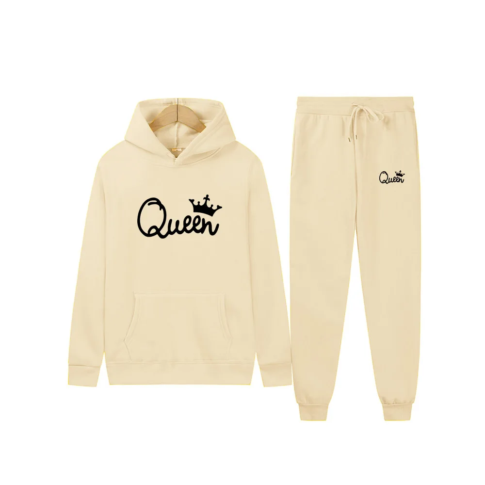 

Men Sports Casual Sets New Men's Hoodies + Pants Two-Piece Suit Tracksuit Fashion Sets Male QUEEN Printed Sweatshirt Clothing