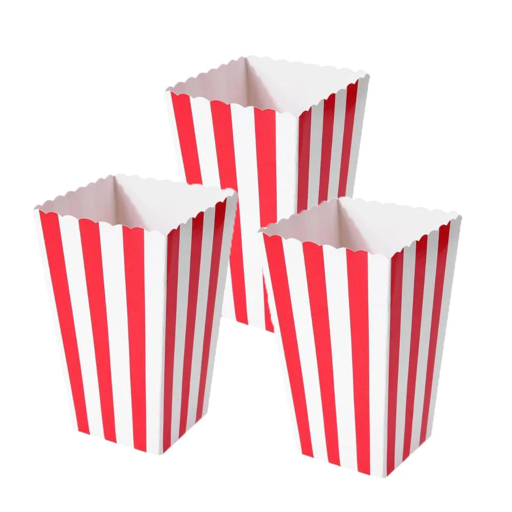 

6 Pcs/Popcorn Box/Cup Red Theme Decoration Children's Happy Birthday Christmas Wedding Single Party Baby Shower Supplies