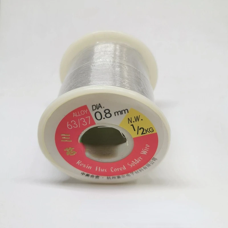 Соль припой проволока 0 8 мм 5 500 г 1 катушка трехжильный 63% олова