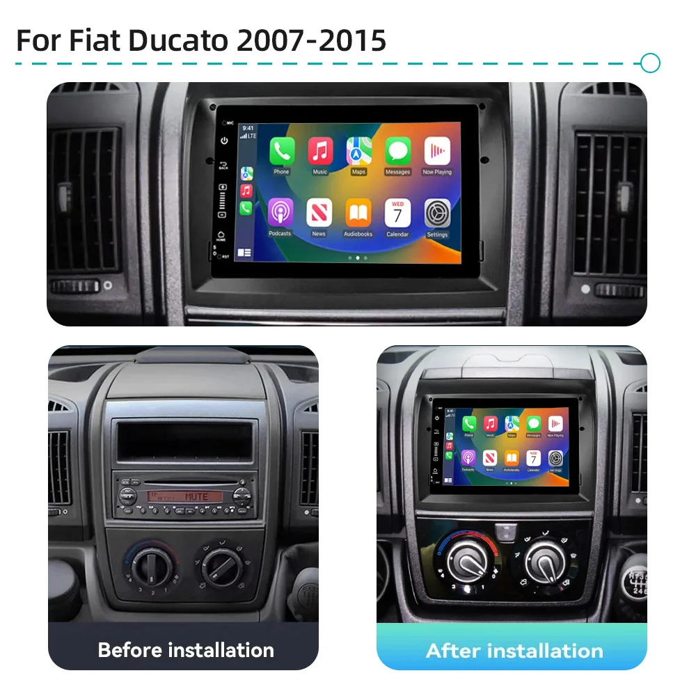 Автомагнитола Qualcomm CarPlay Android 12 0 8G 256 ГБ GPS-навигация 4G Wi-Fi для Fiat Ducato 2007-2015