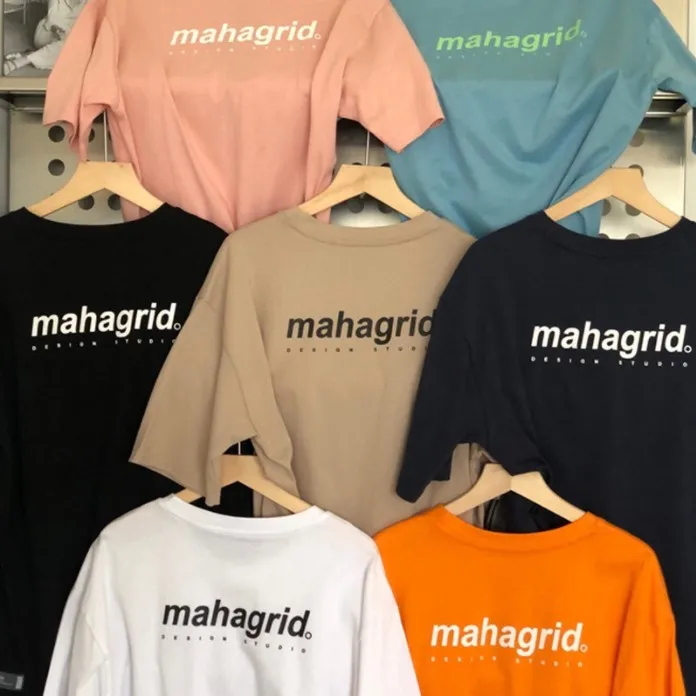 

2022 Korean Trendy Brand Mahagrid Short-sleeved T-shirt Men and Women with The Same Cotton Loose Printing Couple Wear