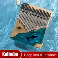 17 key kalimba 1721 key thumb piano musical instrument gift solid wood mbira keyboard ocean whale dolphin kalimba 17key kalimba