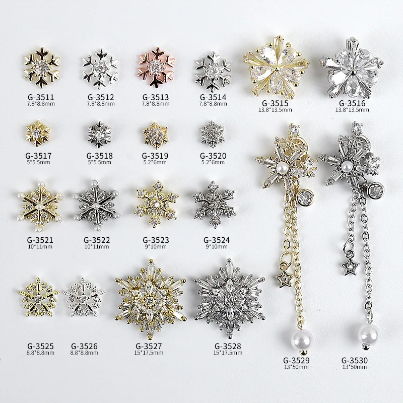 

3 шт./лот, дизайн ногтей, несколько цветов, подвеска в виде Снежинки из циркония, ювелирные изделия из циркона, стразы из сплава для красивых н...
