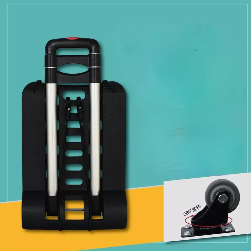 

Aluminum Alloy Storage Cart With Wheels Quiet Handcart Folding Student Luggage Mobile Cart Go Out Grocery Shopping Trolley Cart