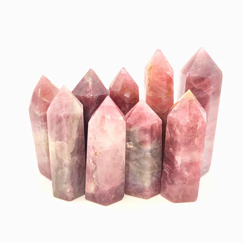 

Natural Crystal Tower Folk Crafts 80mm Healing Stone Purple Pink Stone Point Wand For Home Decoration FGH