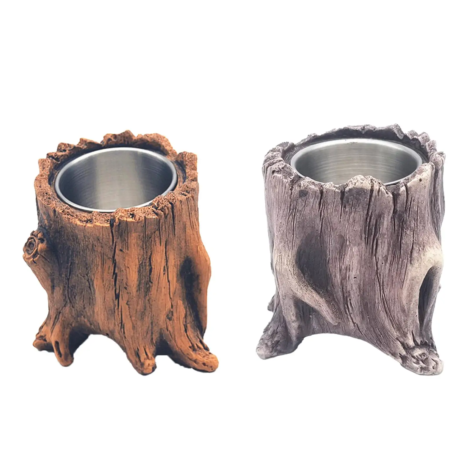 

Tabletop Fireplace Tree Stump Durable Conch Long Burning Alcohol Fireplace for Camping Gardens Living Room Balconies Ornament