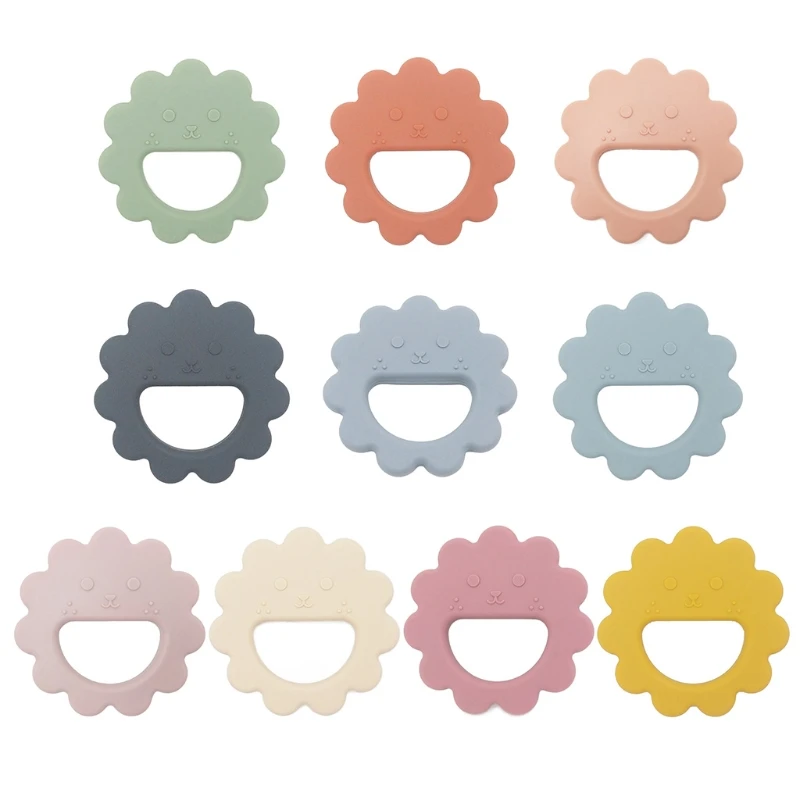 

Baby Flower Shape Teether Silicone Beads Molar Soother Nursing Teething Chewing Toy Shower Gifts for Newborn Infant