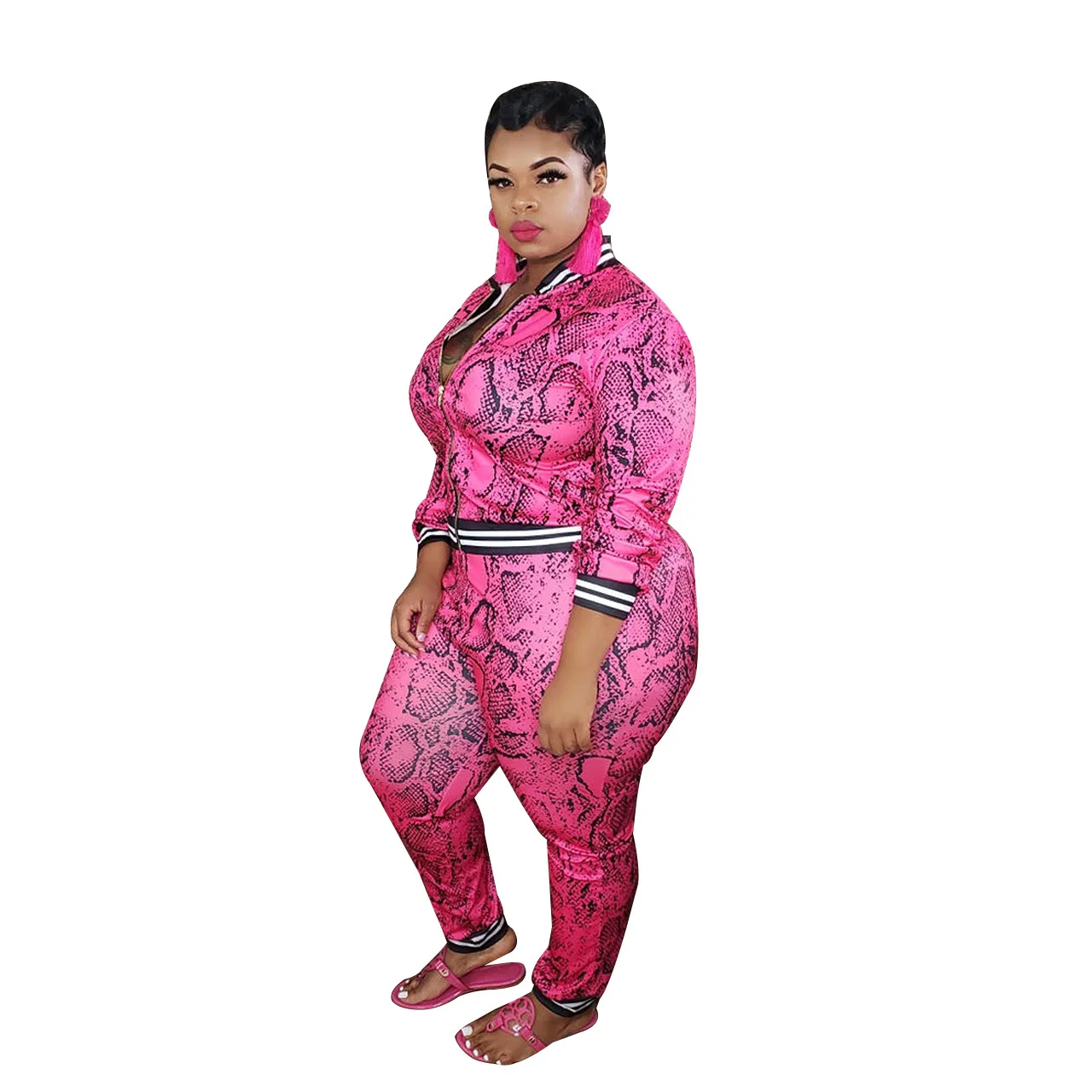 

Pink Outfits for Women White 2 Piece Set Women Oversize Leopard Two Piece Top and Pants Set Women 2022 Sping Summer Pants Set