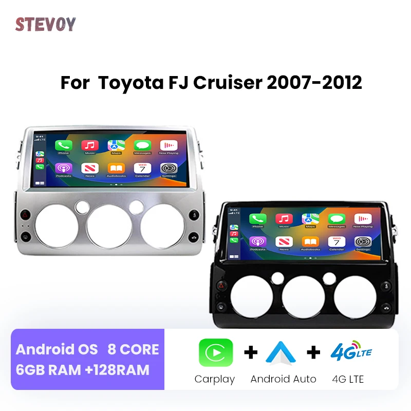 

1920*720 QLED беспроводной Carplay 12,3 "Android 12,0 8G + 128 ГБ Автомобильный DVD-плеер GPS WIFI стерео радио для Toyota FJ Cruiser 2007-2012
