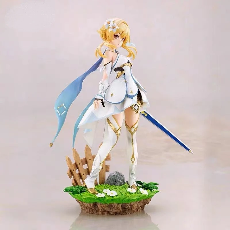 

Genshin Impact Figure Lumine Aether Action Figures 25cm PVC Anime Collectible Cute Model Doll Toys Gifts