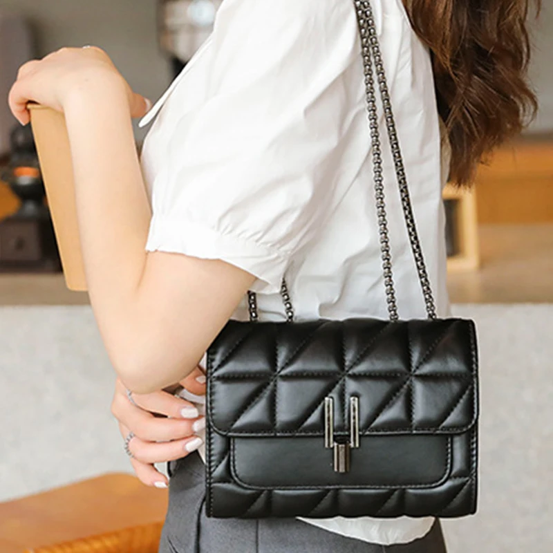 

Новинка 2023, сумка-мессенджер для женщин, женская сумка на плечо, модные дамские сумки через плечо на цепочке, осенне-зимняя сумка на одно пле...