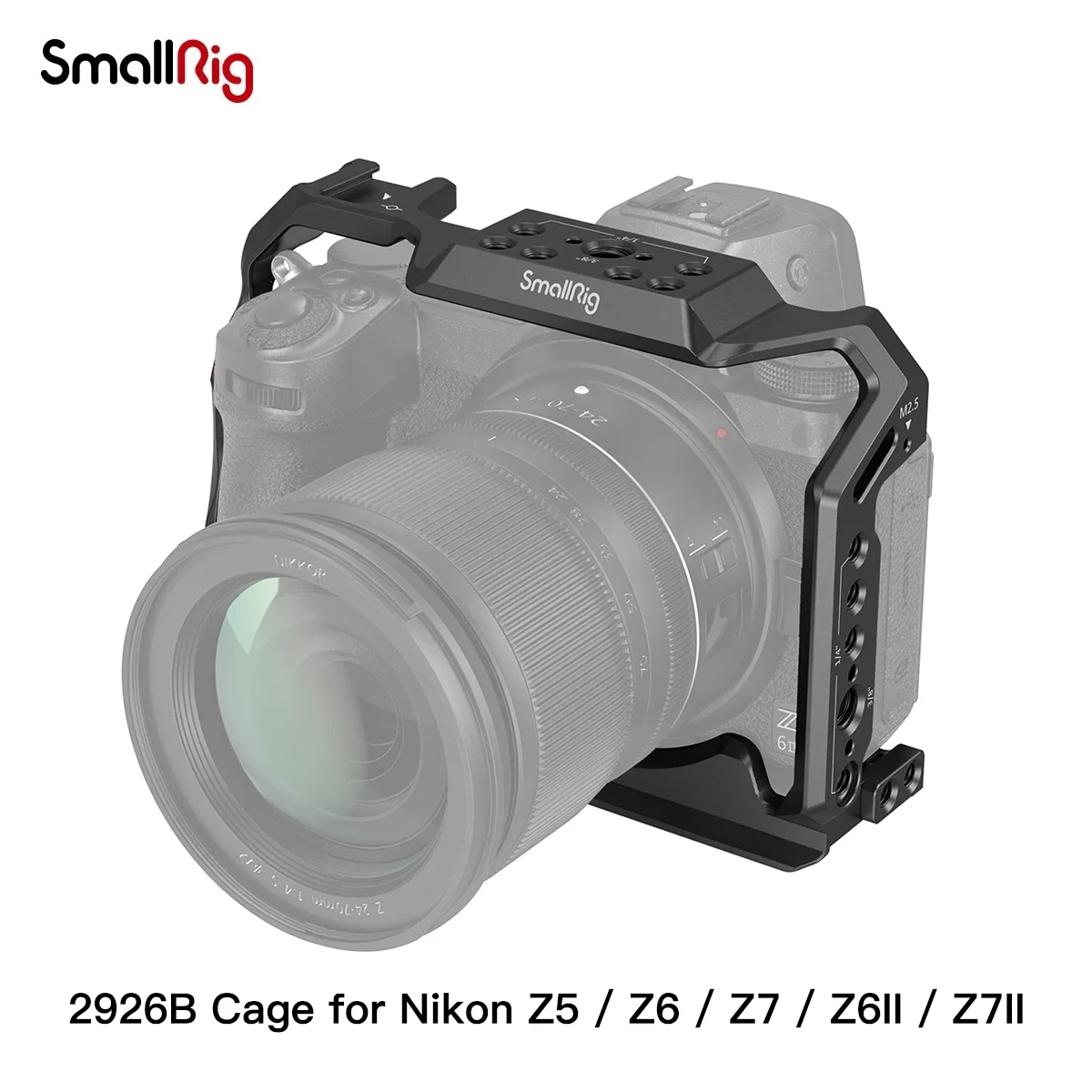 Клетка SmallRig 2926B для камеры Nikon Z5 Z6 Z7 Z6II Z7II с холодным башмаком NATO Rail кронштейн