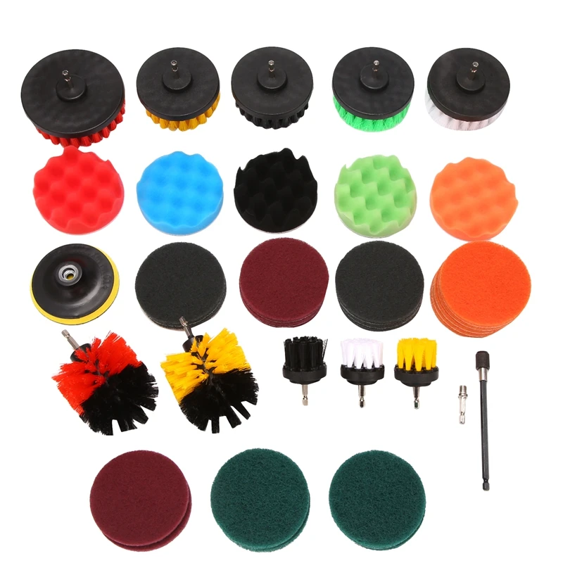 

36Pcs Drill Brush Attachment Set Drill Brush With Extended Attachment Cleaning Accessories For Bathroom, Car, Kitchen