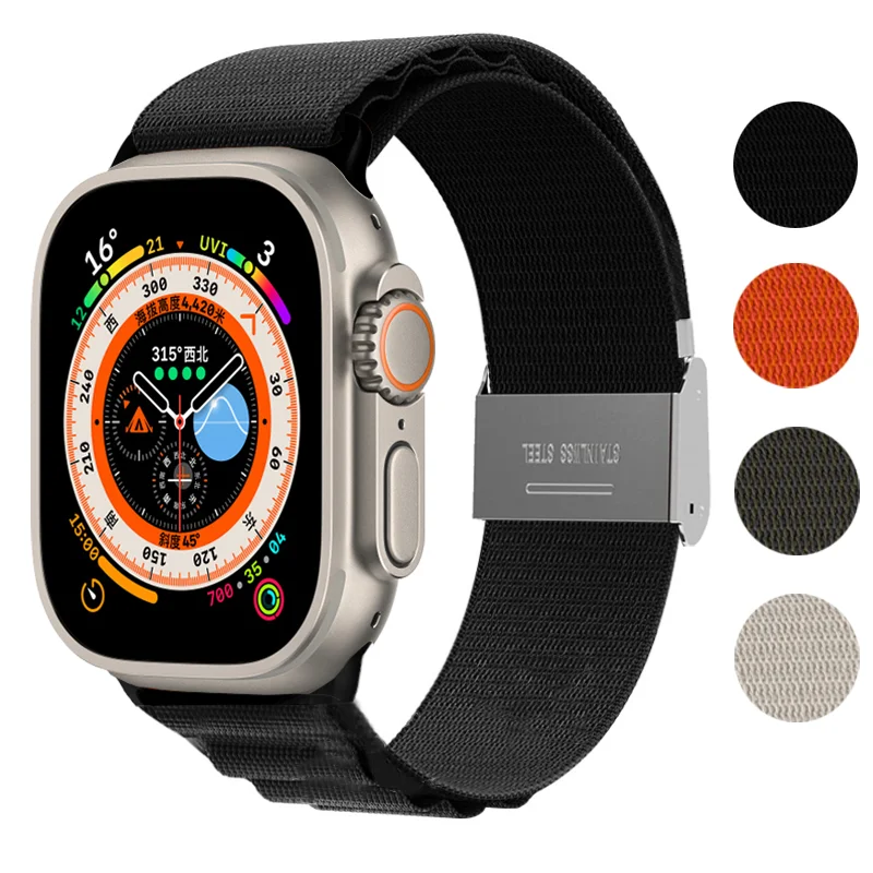 

Alpine loop band for Apple watch strap 44mm 45mm 40mm 41mm 42mm 38mm snap buckle bracelet iWatch series 7 6 5 3 se 8 Ultra 49mm