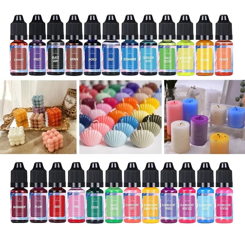 

10ml Candle Making Dye DIY Handmade Epoxy Resin Candle Soap Pigments Liquid Colorant for Jewelry Making Supplies Resin Crafts