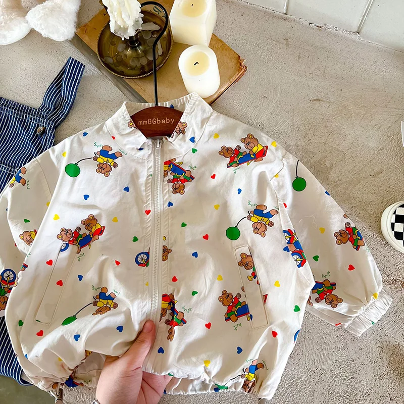 MILANCEL 2022 Autumn KidsJacket Cute Bear Boys Hoodie Coat Kids Outerwear