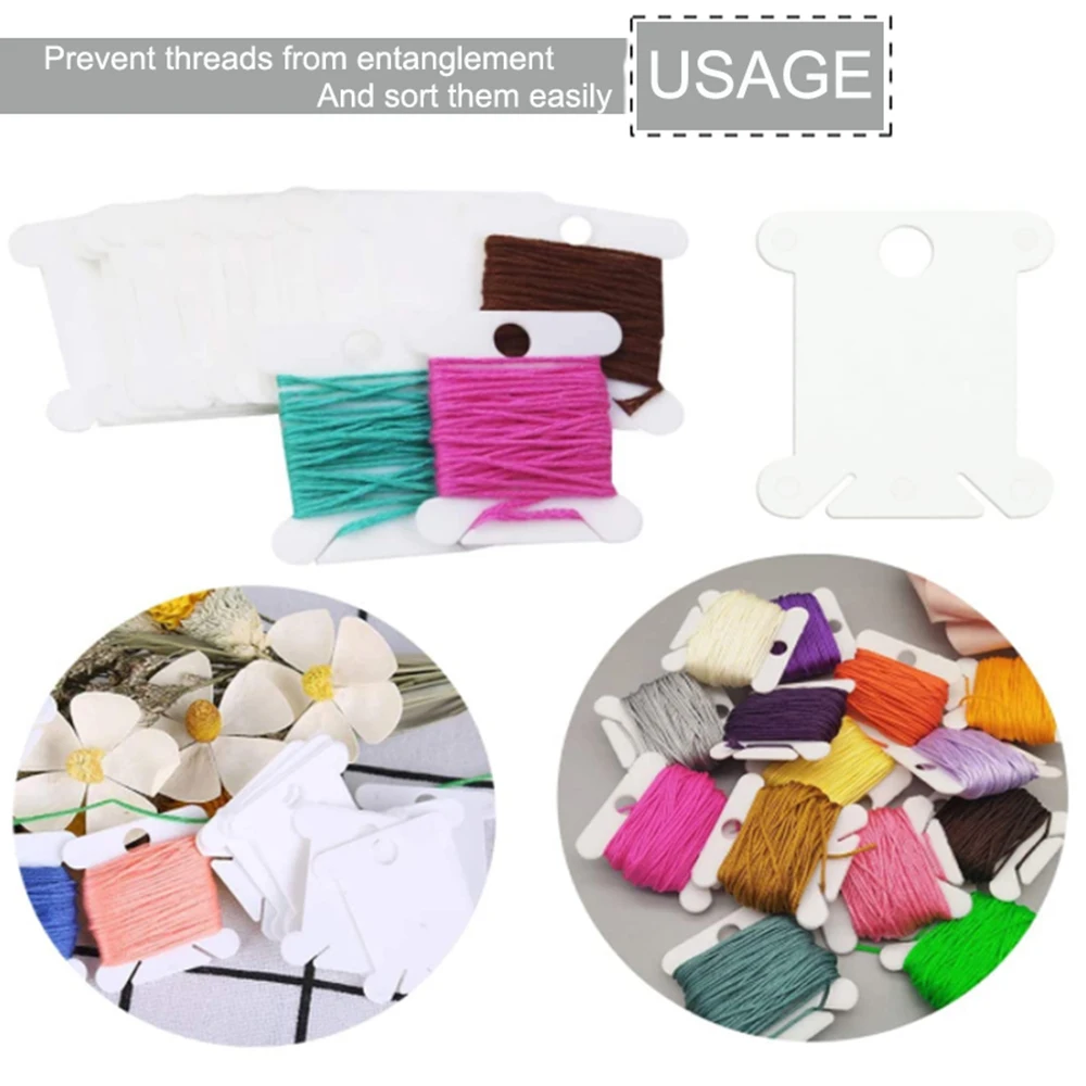 Пластиковый органайзер для нитей с вышивкой, 36 ячеек, 50-100 нитей и 15 наклеек