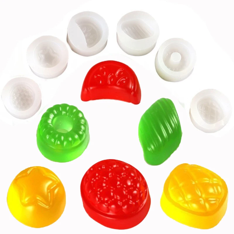 

Set Of 6 DIYCandy Shaped Silicone Soap Moulds Chocolate Ice Baking Baking Tray Cake Decorating Tools Crystal Drip Pendant Moulds