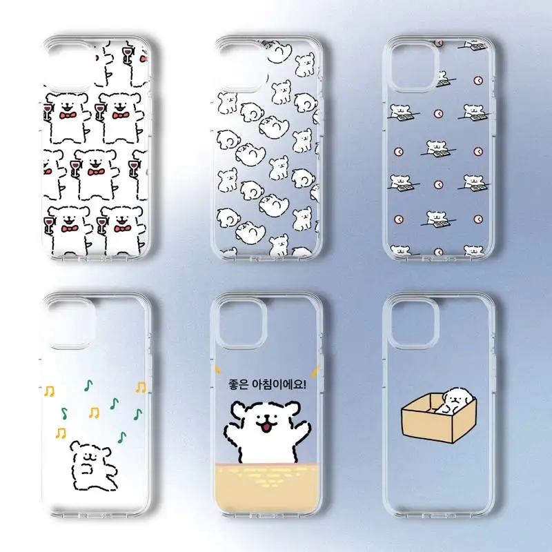 

Line Dog Cartoon Cute Phone Case For Samsung GalaxyS20 S21 S30 FE Lite Plus A21 A51S Note20 Transparent Shell