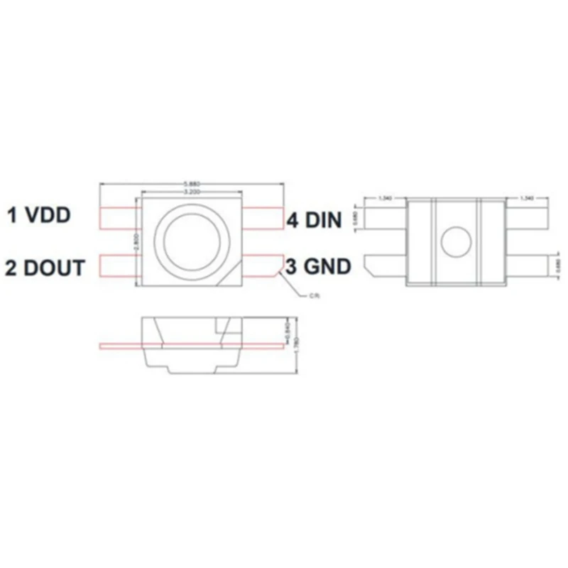 100 шт. SK6812 Φ RGB (аналогичный WS2812B) 3228 SMD пикселей стробовидный индивидуально