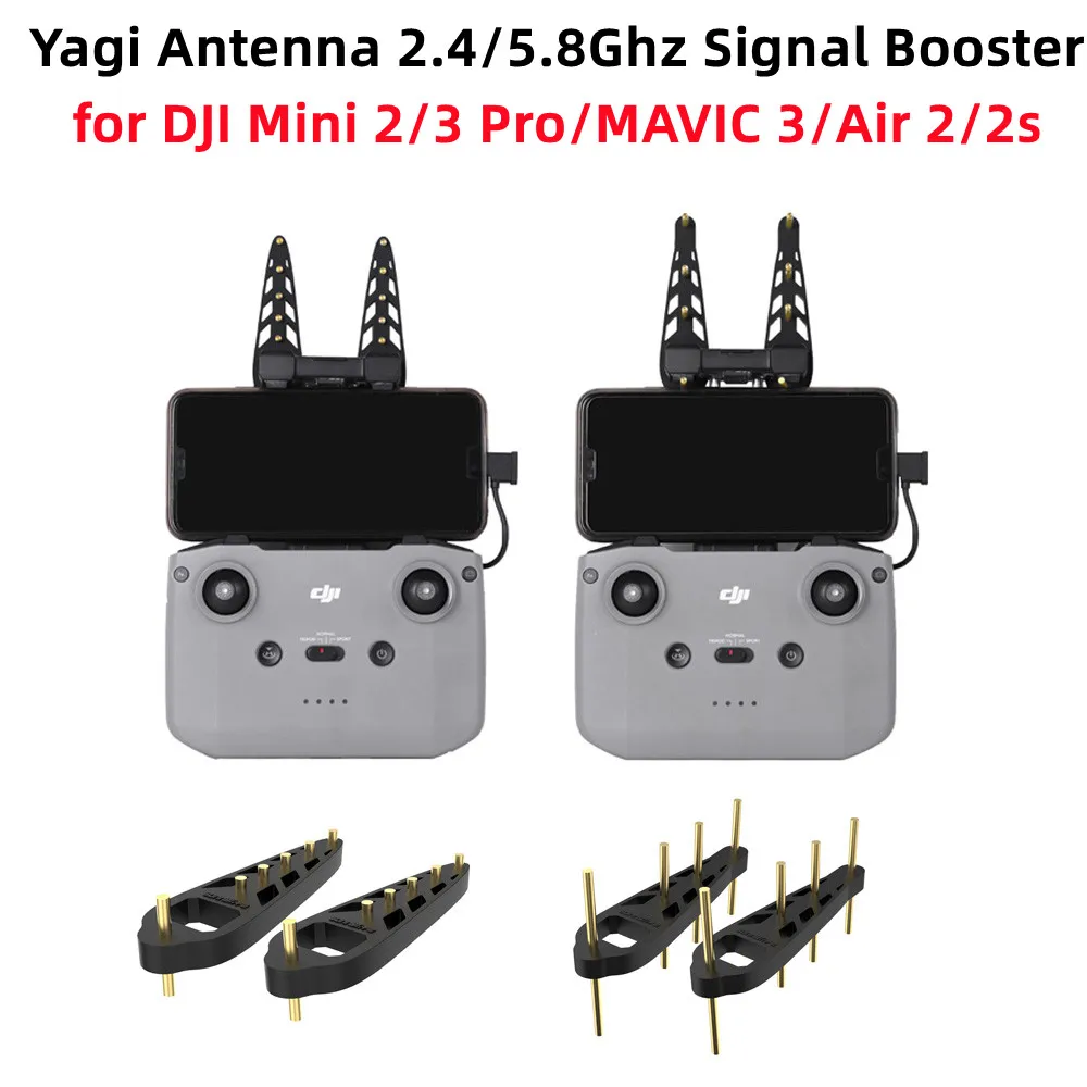 

Относится к DJI Mini 2/3 Pro Mavic 3/Air 2S Yagi антенна 2,4/5,8 ГГц усилитель сигнала пульт дистанционного управления удлинитель Сигнала Аксессуары