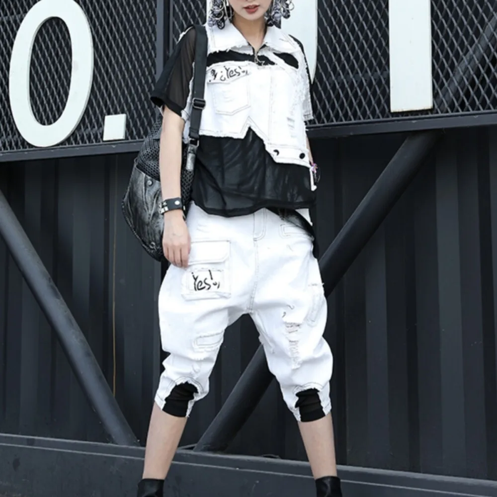 Весенне-летний персонализированный повседневный модный белый комплект пальто +