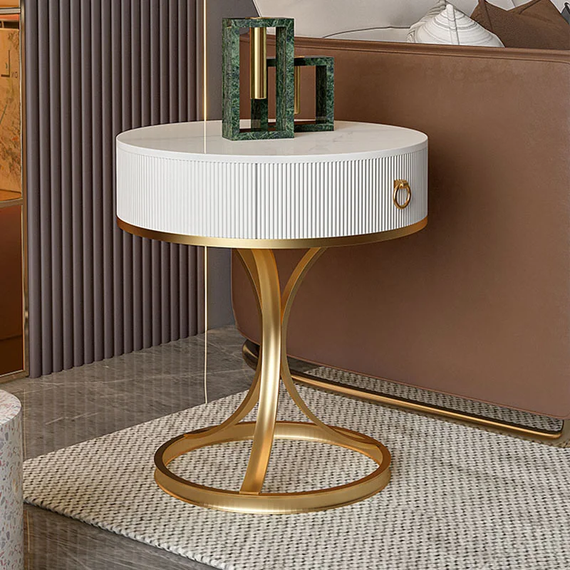 

White Round Table Modern Desk Metal Luxury Entryway Table Low Drawers Corner Changing Vanity Mesas De Jantar Home Furniture