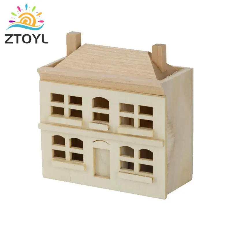 Деревянная миниатюрная модель сделай сам строительные комплекты игрушки 1:12