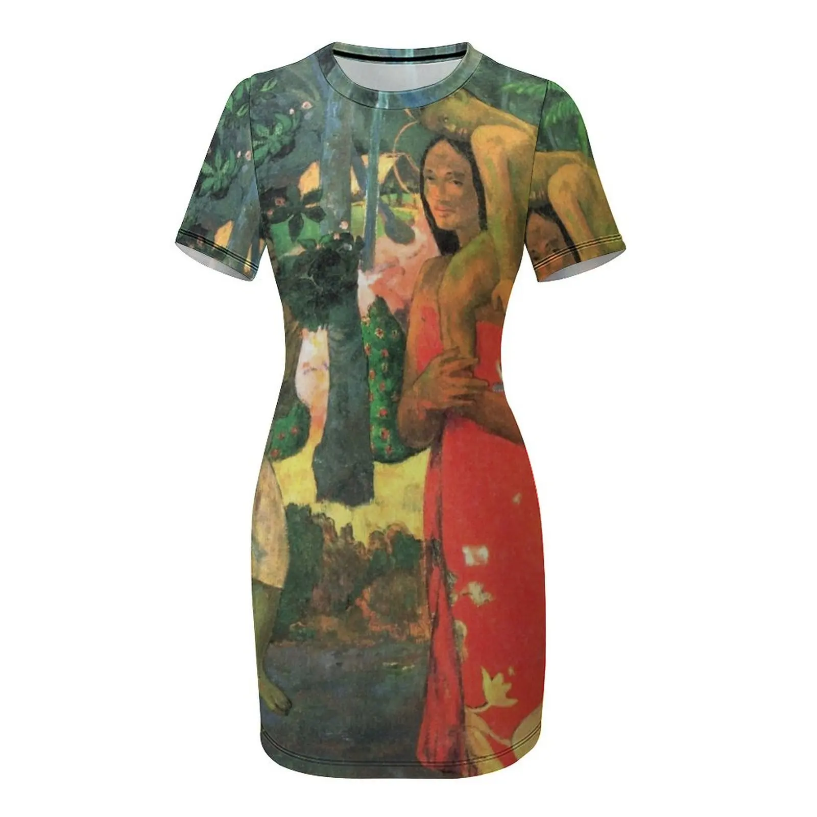 HD La Orana Maria (Hail Mary) от Paul Gauguin HIGH DEFINITION Платье с короткими рукавами Длинное платье