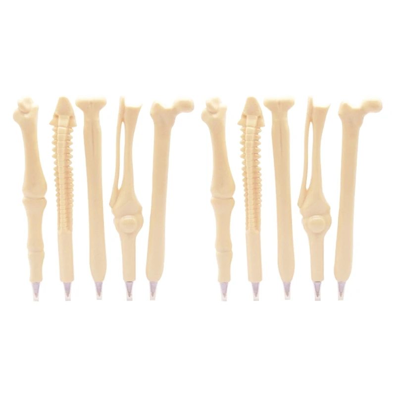 

5/10 Pieces Halloween Bone Pens Black Pen Bone Shape Ballpoint Pen