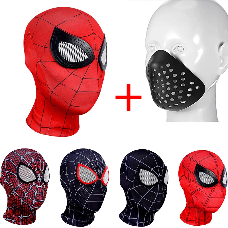 

Маска Человека-паука и маска для лица Супергерои Человека-паука Питер Паркер Майлс Моралес Райми маска для лица шлем реквизит на Хэллоуин