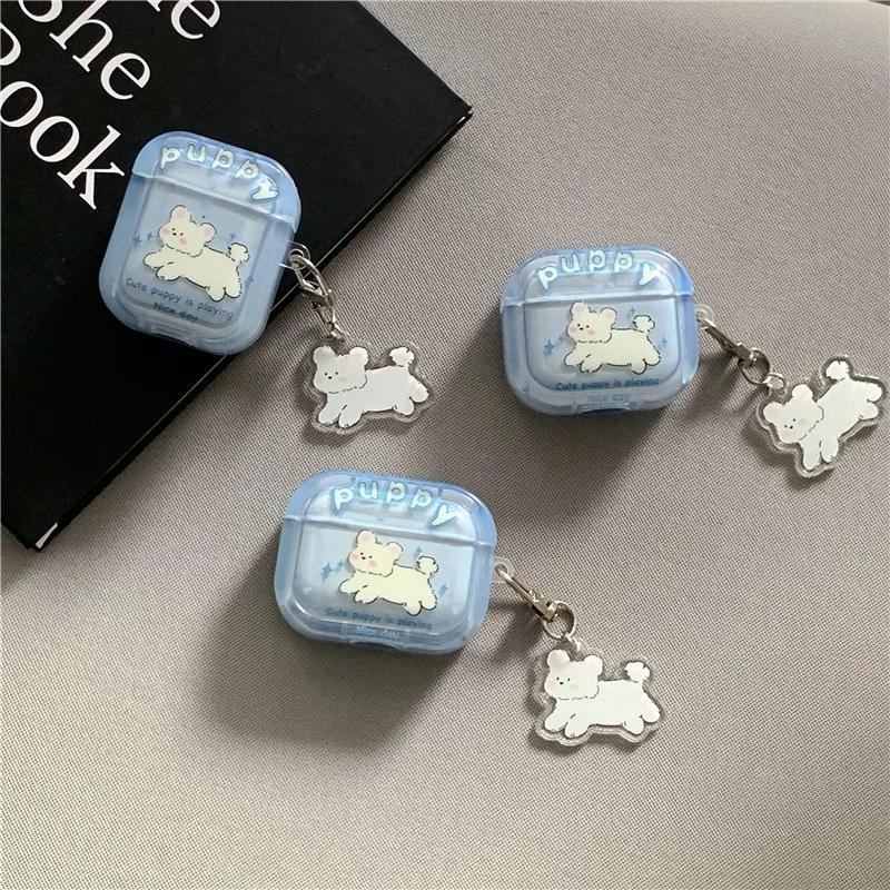 

INS Cartoon Cute English White Puppy Earphone Case for Apple Airpods Pro2 Case for Airpods 3 3rd Generation AirPod 2 1 Case