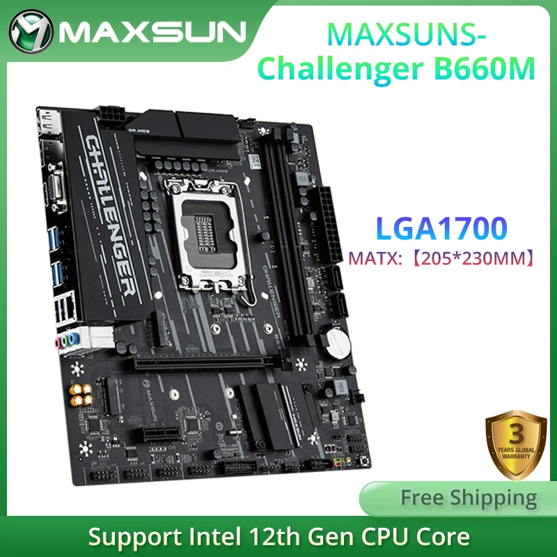 Материнская плата MAXSUN MS-Challenger B660M LGA1700 двухканальная Память DDR4 SATA M.2 VGA поддержка