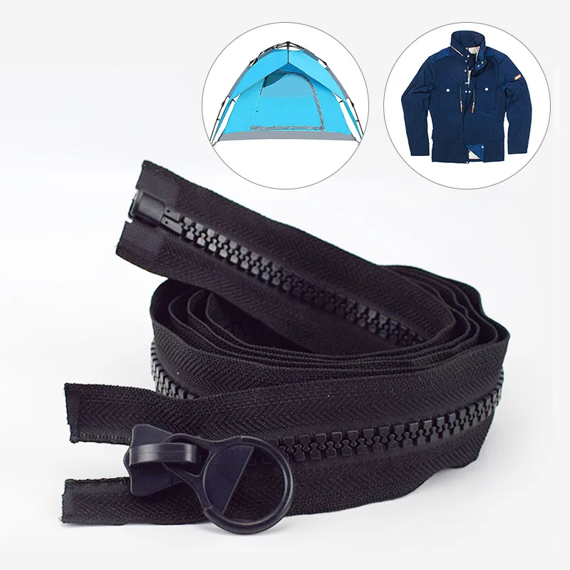 

60-300cm 8# Resin Zippers Open-End Long Zipper For Down Jacket Coat Tent Zip Repair Kit Tailor Sewing Bags Accessories Material
