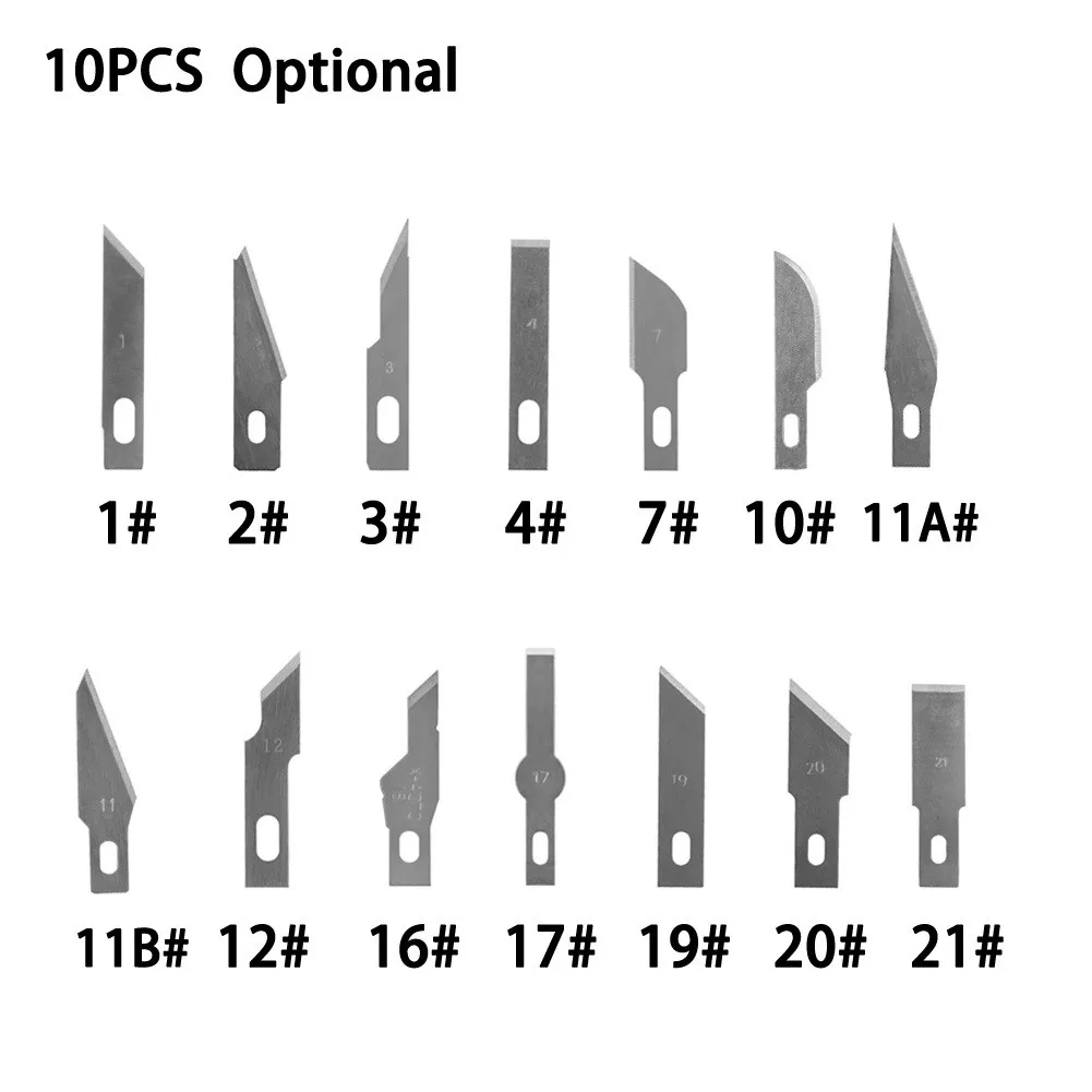 

10pcs Craft Carving Blade Multifunction Replacement Blades For Cutting Wood Paper Plastic Leather DIY Hand Tools