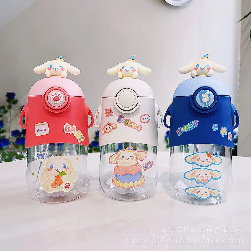 

Кавайная чашка Sanrio Cinnamoroll из соломы, питьевая чашка большой емкости 600 мл, портативные подарки на день рождения, подарки для девушки, игрушки для девочек