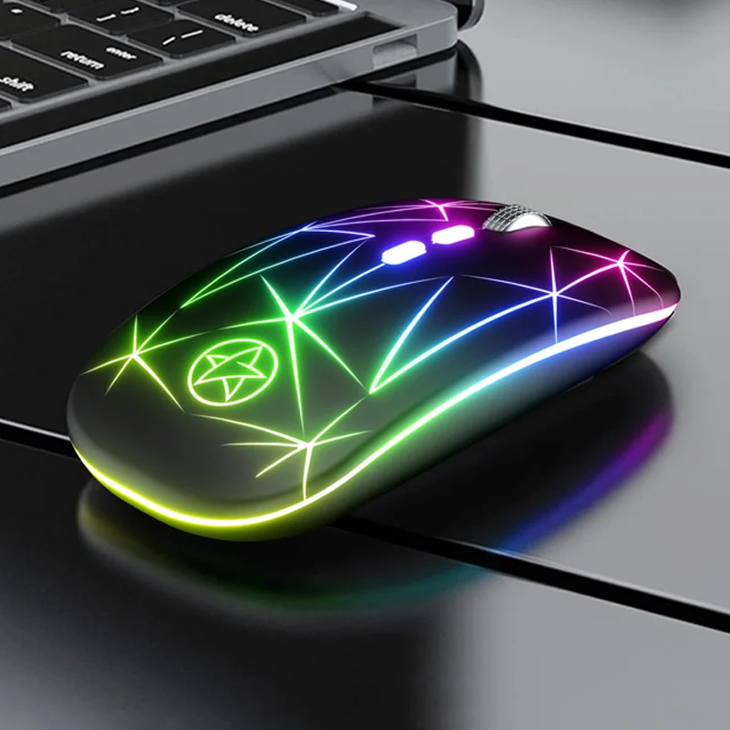

Rechargeable RGB Wireless Mouse USB 2.4Ghz Computer Mouse Gamer Mouse LED Backlit Ergonomic Gaming Mice Silent For PC Laptop
