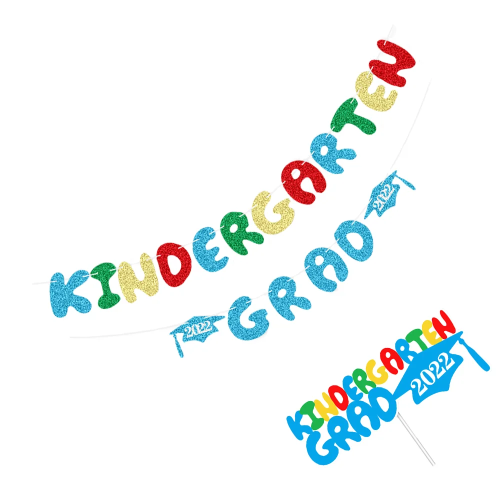 

1 Set Graduation Glitter Banner with Cape Pick Creative Kids Party Hanging Flag