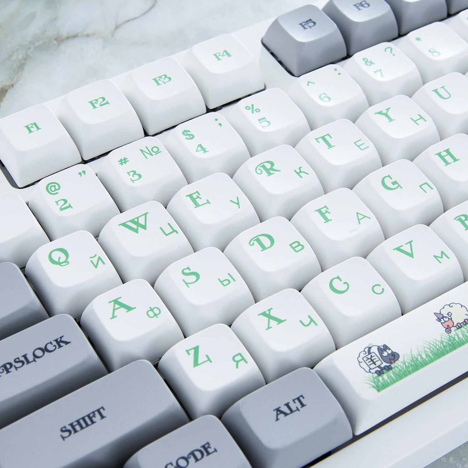 

Russian Layout Keycap Lamb keycap PBT Keycaps XDA Profile Dye-Sub For Ikbc Cherry MX 108/104/87/61/96 Keys Mechanical Keyboard