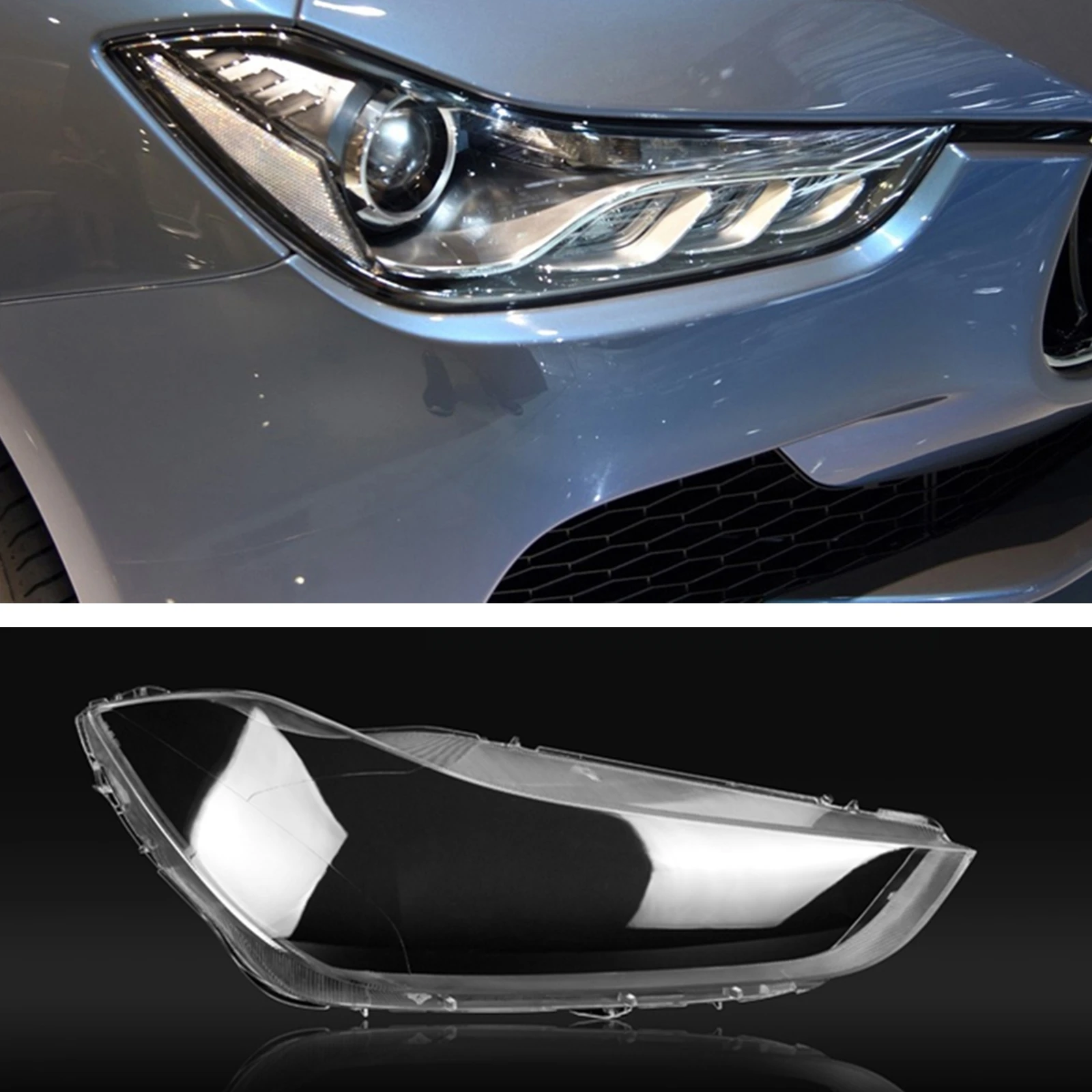 

1 шт. Крышка для объектива передней фары для Maserati ghiсот 2014-2022, прозрачная крышка передней фары, Головной фонарь, оболочка, абажур, искусственная отделка