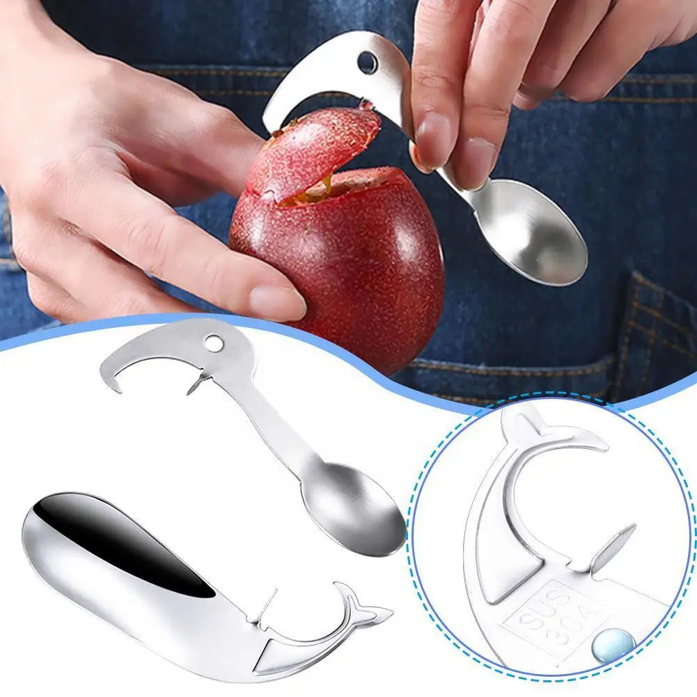 

Fruit Pit Peeler Fruit Opener 304 Steel For Avocado Kiwi Innovative Whale Fruit Pit Remover Multifunctional O8s4