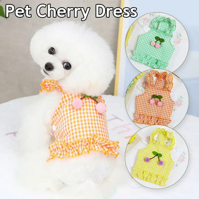 

Cartoon Dog Clothes Dress Animal Pet Clothing Cute Sweet for Small Dogs Fashion Chihuahua Spring Summer Bear Print Ropa Perro