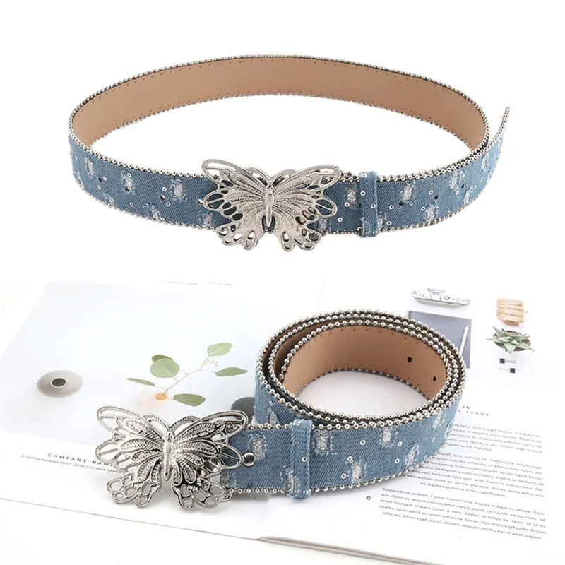 Delicate Adult Waist Belt with Hollow  Shape Buckle Waistband Waist Belts for Y2k Teens Adjustable Belt