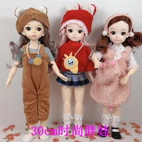 30 cm bjd doll 16 multi joint princess 12 inch change dress up cowboy wedding dress clothes girl gift fat diy play house toy