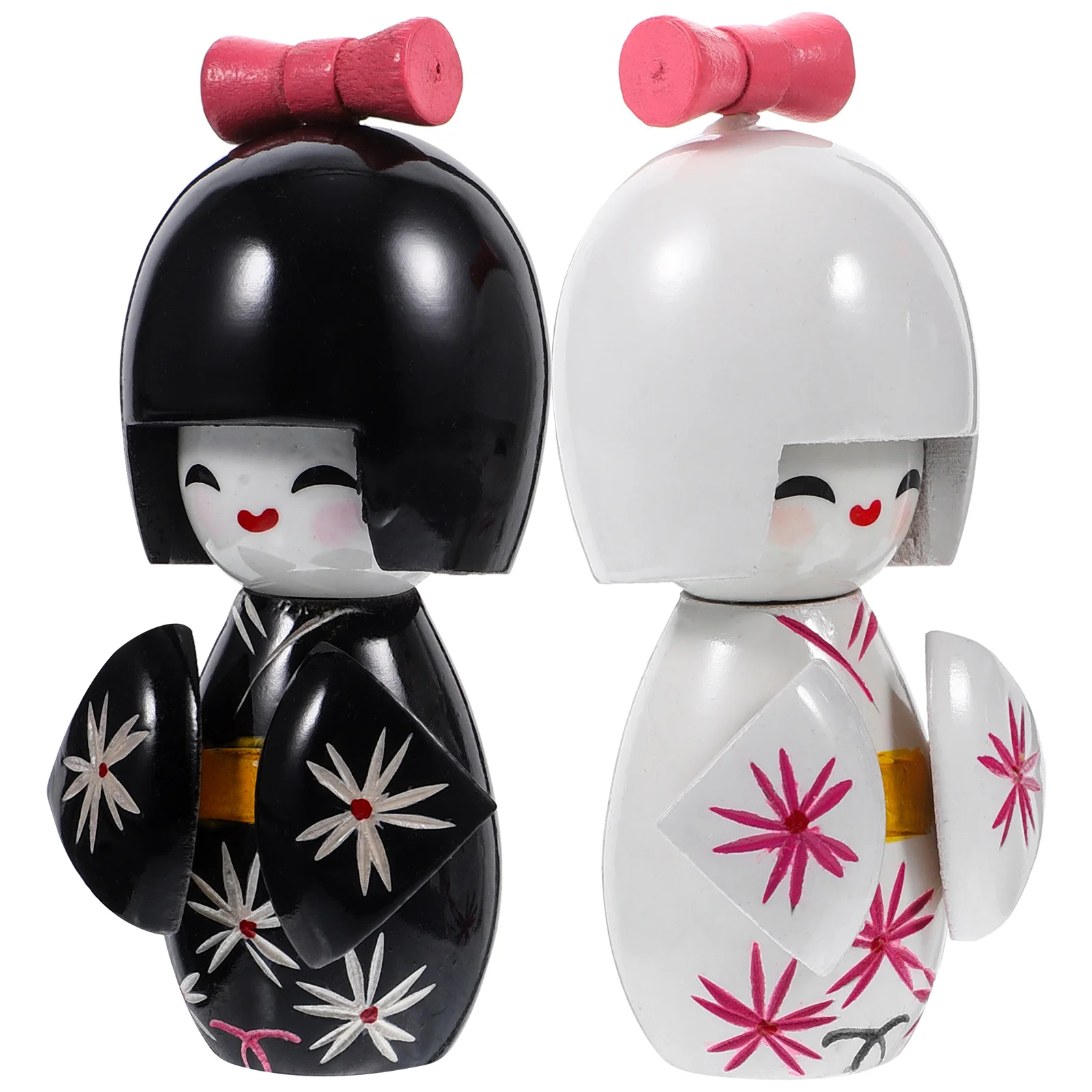 

2 Pcs Crafts Home Japanese-style Desktop Kimono Decor Sculptures Figurines Decors