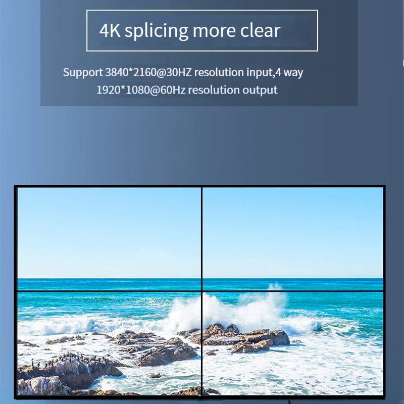 Фото 4K 2x2 HDMI DVI ТВ Контроллер видеостены Многоэкранный процессор Switcher1X2 1X4 1X3 2X1 3x1 4X1 180' Флип для управления видеостеной №4