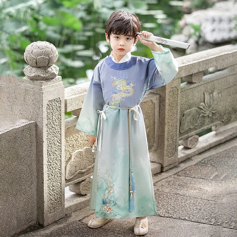 Сценический наряд ханьфу для мальчиков китайский халат новогодний костюм Тан