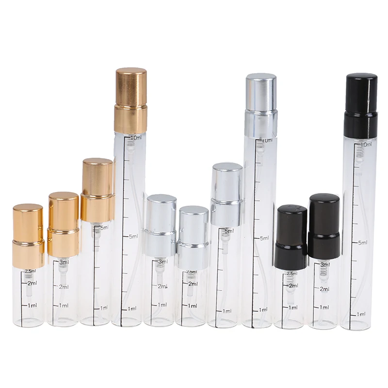 

Transparent Glass Spray Bottle Portable Perfume Sub-bottle Press Fine Mist Bottle Portable Packed Bottle 2.5ml 3ml 5ml 10ml