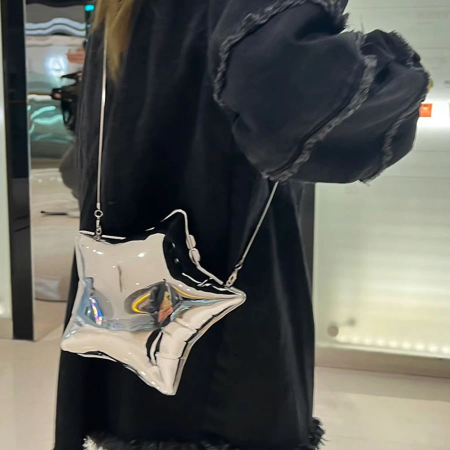 Серебряные Акриловые вечерние сумки в форме звезды женские цепочки из бутика